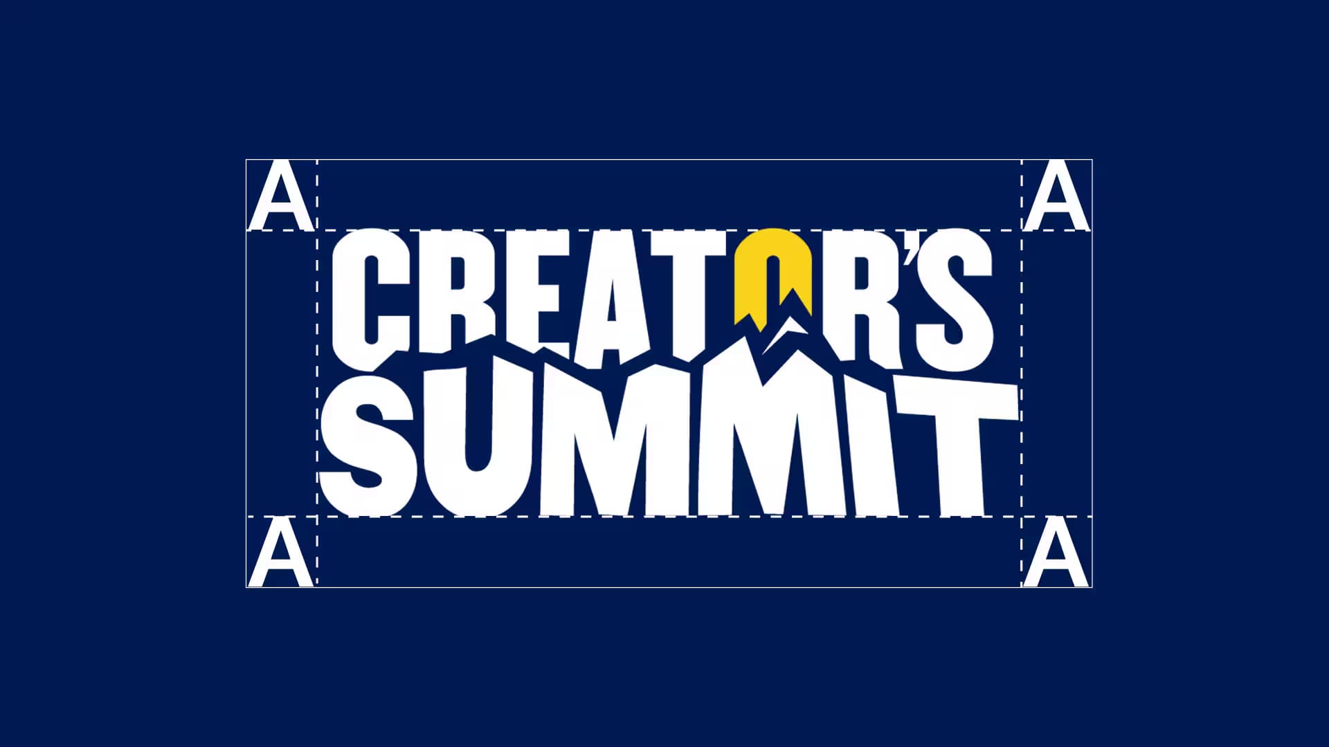 Creator's Summit logo with a clearspace grid and alignment guides